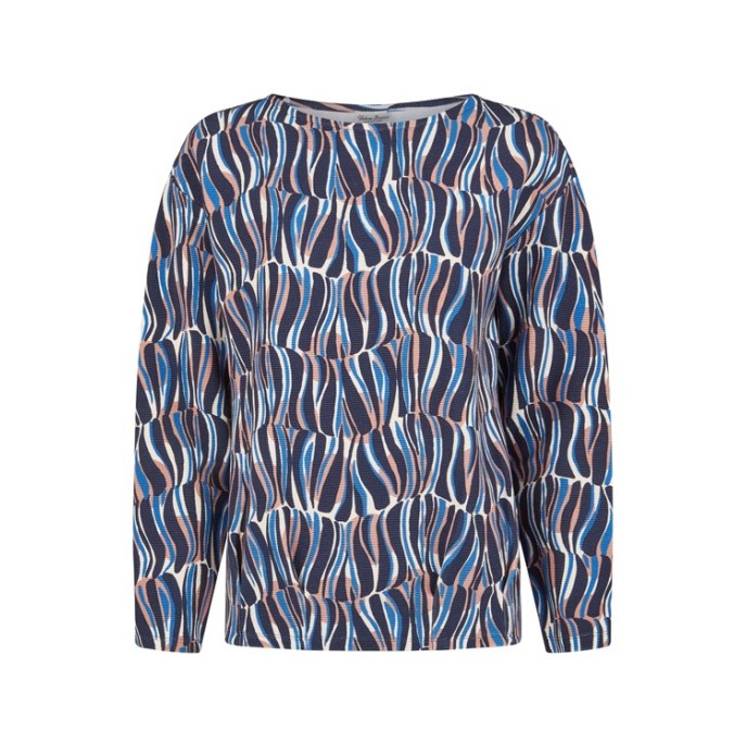 Barbara Lebek sweater Marine bruin ecru print